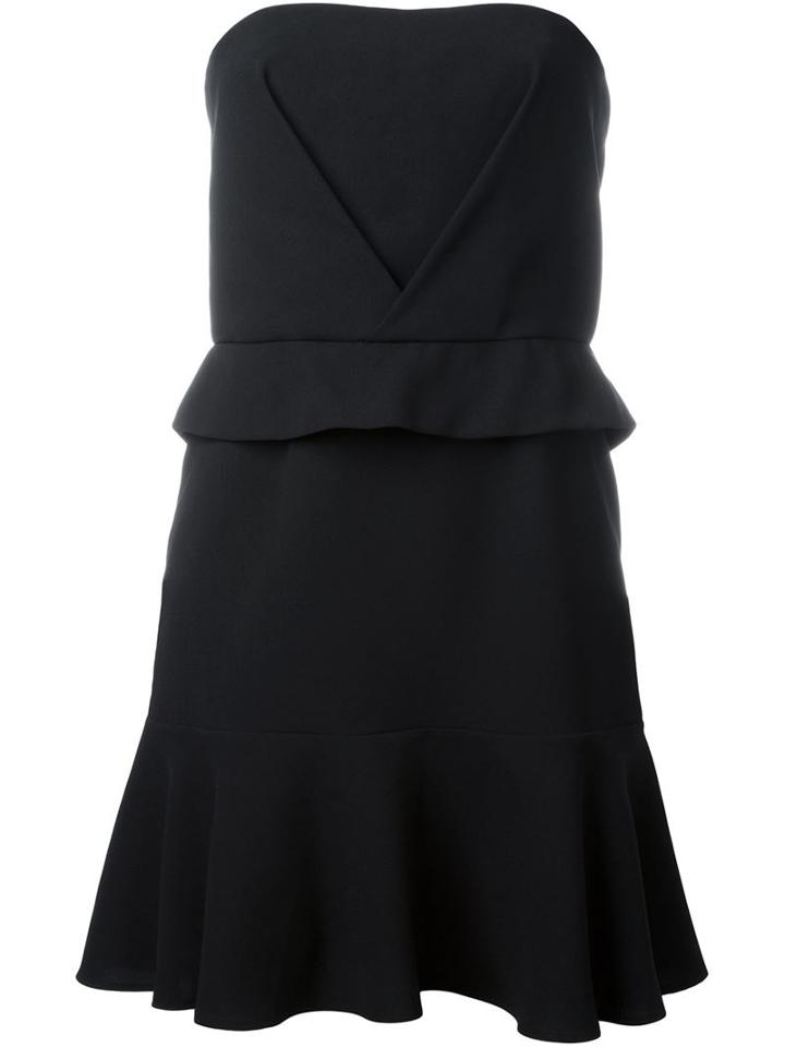 Carven Strapless Flared Dress, Women's, Size: 40, Black, Polyester/acetate/viscose