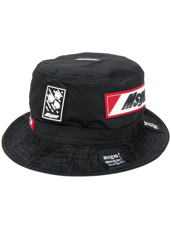 Msgm Patch Bucket Hat - Black
