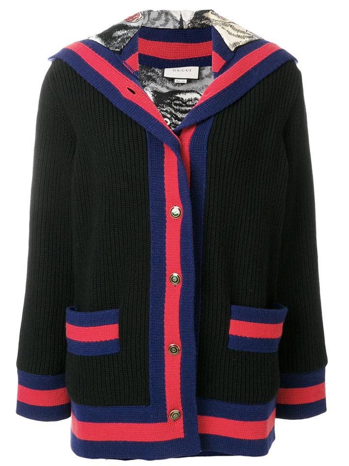 Gucci Web Trim Hooded Cardigan - Multicolour