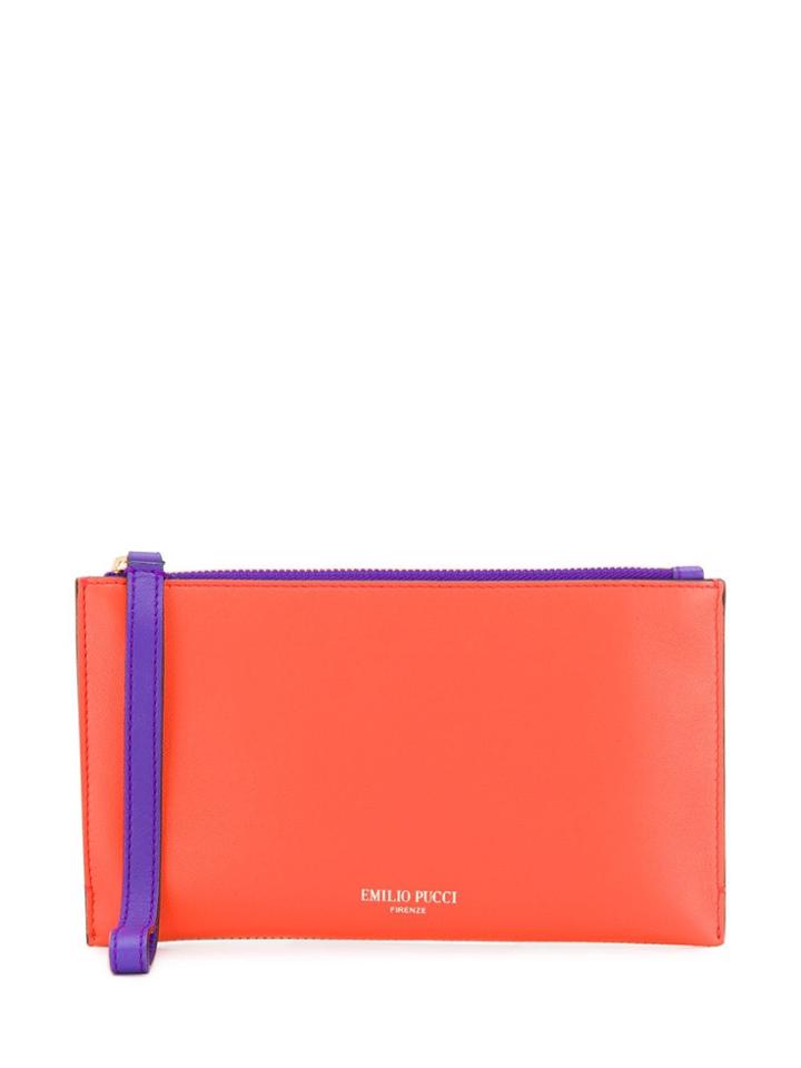 Emilio Pucci Colourblocked Leather Pouch - Gold
