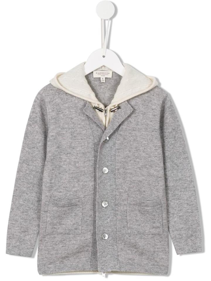 Cashmirino Double Layered Hooded Cardigan, Toddler Boy's, Size: 3 Yrs, Grey