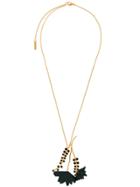 Marni Crystal And Leather Necklace - Metallic