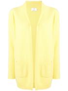 Allude Ribbed Draped Cardigan - Yellow