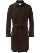 Ami Alexandre Mattiussi Suede Trench Coat, Men's, Size: Small, Brown, Acetate/suede