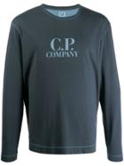 Cp Company Logo Printed Long Sleeved Top - Blue