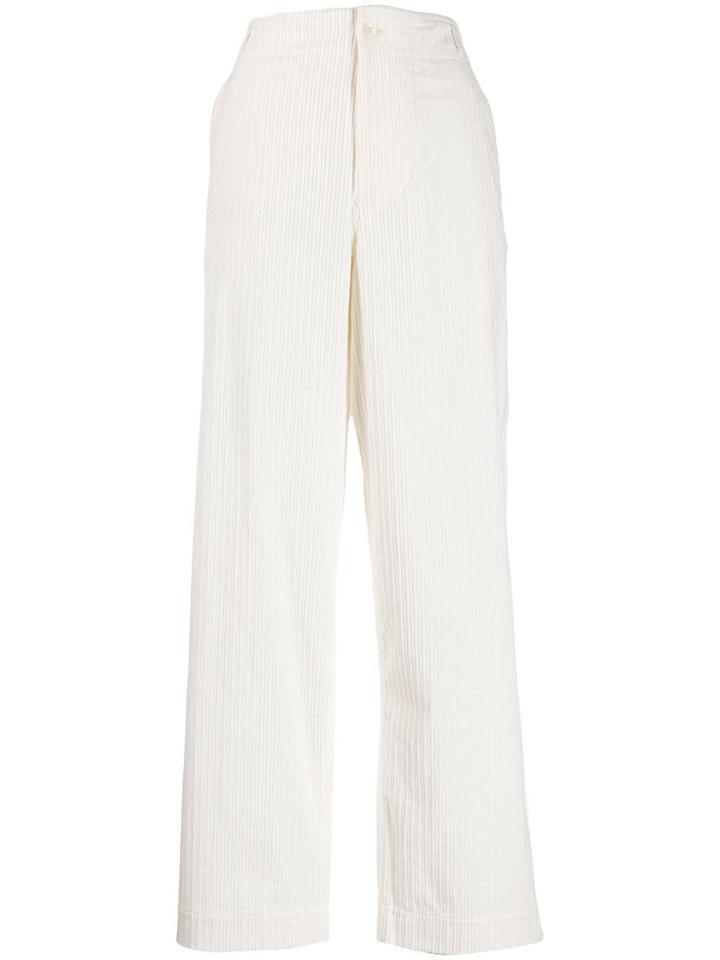 Asai Corduroy Wide-leg Trousers - White