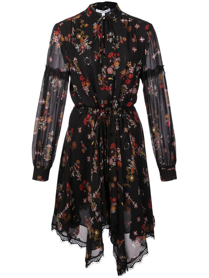 Derek Lam 10 Crosby Long Sleeve Dress With Handkerchief Hem - Black