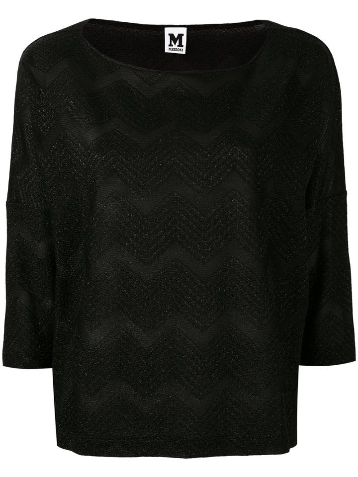M Missoni - Jersey T-shirt - Women - Cotton/viscose/metallic Fibre - L, Black, Cotton/viscose/metallic Fibre
