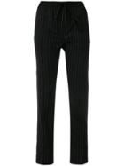 Juun.j Elasticated Waist Pinstripe Trousers - Black