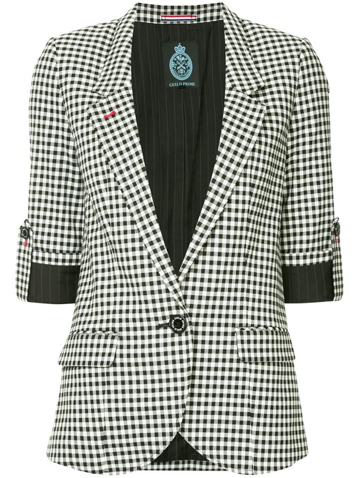 Guild Prime Gingham Blazer - White