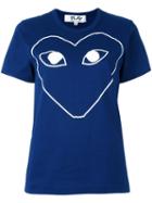 Comme Des Garçons Play Logo Print T-shirt, Women's, Size: Small, Blue, Cotton