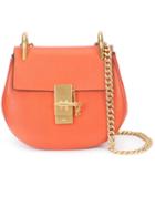 Chloé Drew Shoulder Bag, Women's, Red, Calf Suede/goat Skin/calf Leather