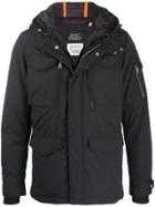 Schott Hooded Zip-front Jacket - Black