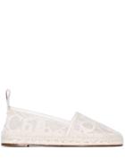 Chloé Woody Lace Logo Espadrilles - Neutrals
