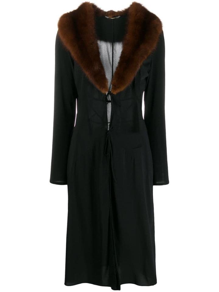 Dolce & Gabbana Pre-owned 1990's Tie Fastening Coat - Black