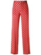 Reinaldo Lourenço - Printed Trousers - Women - Silk - 38, Red, Silk