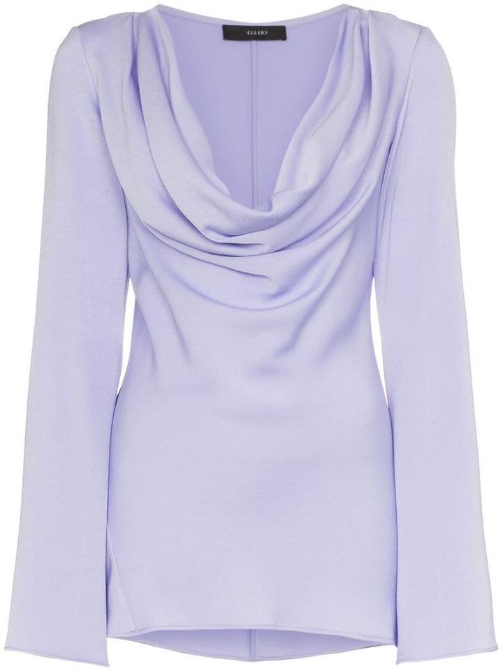 Ellery Arshile Cowl Neck And Fluted Sleeve Top - Pink
