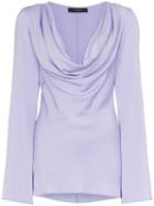 Ellery Arshile Cowl Neck And Fluted Sleeve Top - Pink
