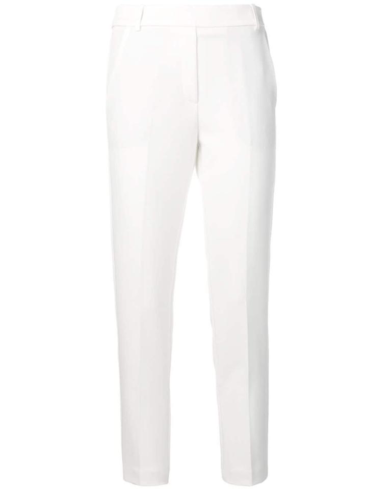 Kiltie Cropped Skinny Trousers - White