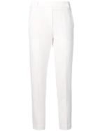 Kiltie Cropped Skinny Trousers - White