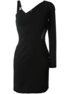 Versus - Asymmetric-sleeve Mini Dress - Women - Polyamide/spandex/elastane/viscose - 38, Black, Polyamide/spandex/elastane/viscose