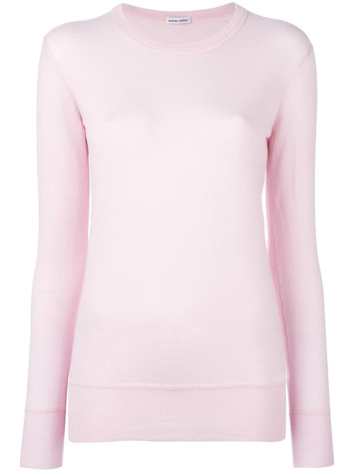 Tomas Maier - Round Neck Jumper - Women - Cashmere - 36, Pink/purple, Cashmere