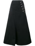 Ellery A-line Maxi Skirt, Women's, Size: 12, Black, Silk/cotton