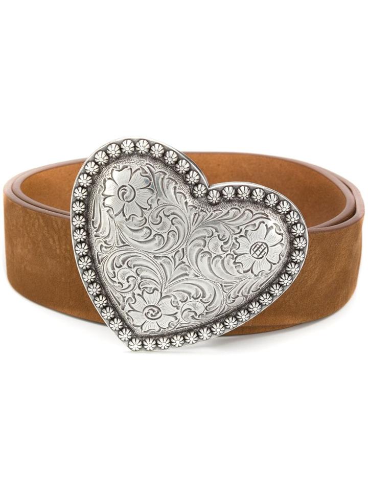 B-low The Belt Dolly Heart Buckle Belt - Brown