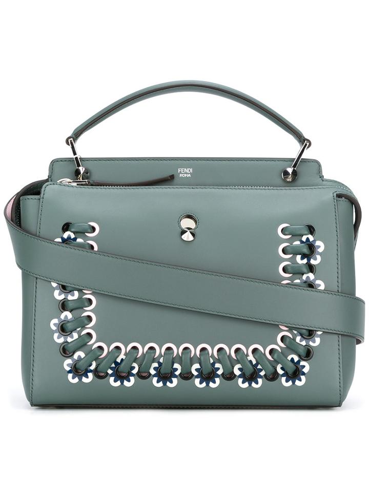 Fendi Dotcom Tote, Women's, Green, Leather/brass