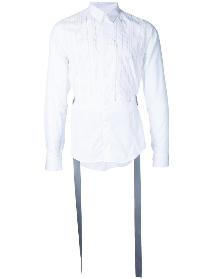 Consistence - Striped Bib Shirt - Men - Cotton - 46, White, Cotton