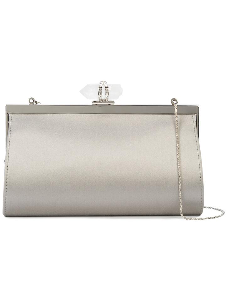 Marchesa Embellished Clasp Clutch Bag - Grey
