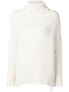Maison Flaneur Loose Distressed Sweater - White