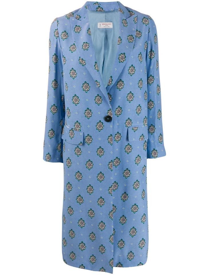 Alberto Biani Diamond Pattern Coat - Blue