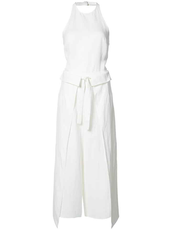 Derek Lam 10 Crosby - Tie Wrap Front Jumpsuit - Women - Linen/flax/viscose - 10, White, Linen/flax/viscose