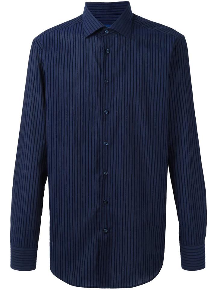 Etro Striped Shirt, Men's, Size: 42, Blue, Cotton/nylon