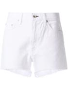 Rag & Bone Frayed Hem Denim Shorts - White