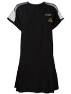 Red Valentino Sheer Sleeves T-shirt Dress, Women's, Size: 38, Black, Acetate/viscose/polyamide/polyester