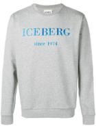 Iceberg Logo Embroidered Sweatshirt - Grey