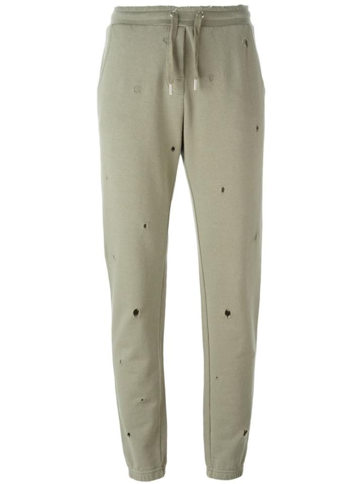 Zoe Karssen Perforated Track Pants, Women's, Size: Xs, Green, Cotton