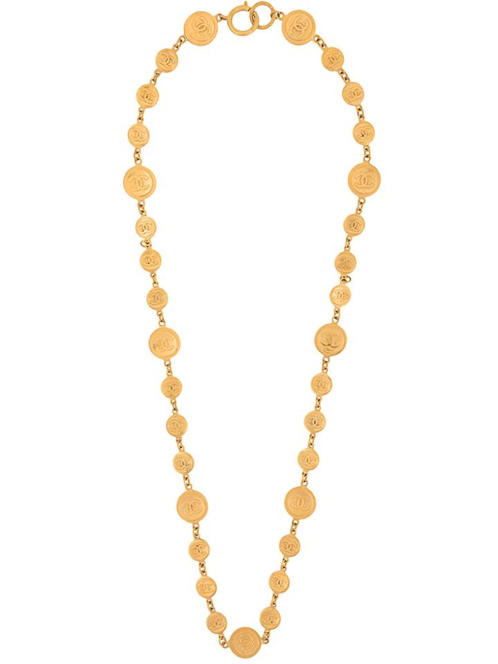 Chanel Vintage Coin Long Necklace - Metallic