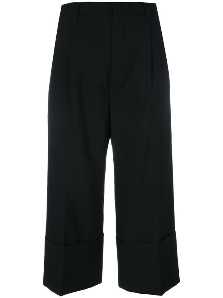 Comme Des Garçons Noir Kei Ninomiya Cropped Wide-leg Trousers - Black