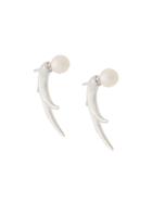Shaun Leane Cherry Blossom Pearl Talon Earrings - Silver