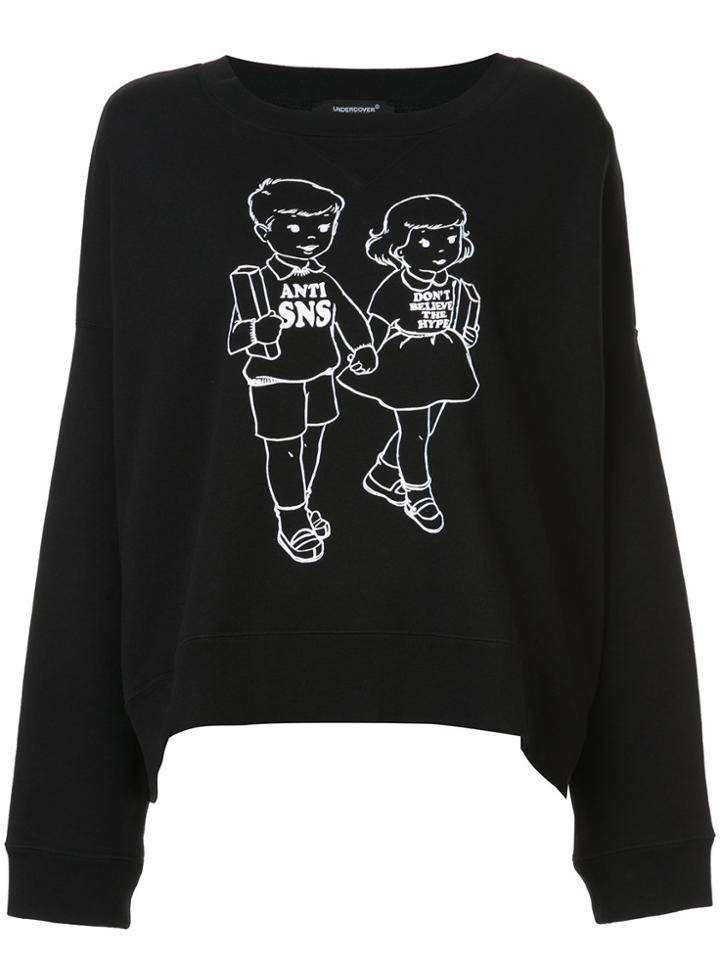 Undercover Graphic Printed Anti Sns Longsleeved Sweatshirt - Black