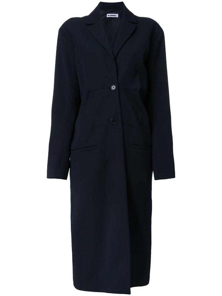 Jil Sander Single Breasted Coat - Blue