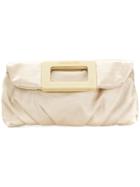Krizia Vintage Elongated Foldover Clutch - Nude & Neutrals