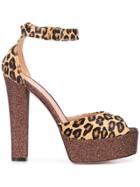 Madison. Maison Leopard Print Platform Sandals - Brown