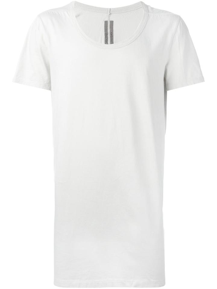 Rick Owens Long Length T-shirt, Men's, Size: Large, Grey, Cotton