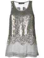 Twin-set - Sequin Embellished Tank Top - Women - Viscose - 42, Grey, Viscose