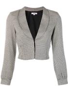 Miaou Houndstooth Cropped Blazer - Black