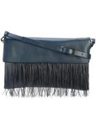 Fabiana Filippi Fringed Foldover Clutch - Blue